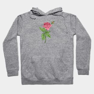 Pink Rose 2 Botanical Hoodie